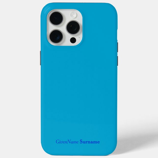 Personalised Name Blue Colour Minimalist  Case-Mate iPhone Case (Back)