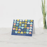 Personalised Name Blue Geometric Earthy Pastel