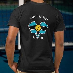 Personalised Name Blue Pickleball design T-Shirt
