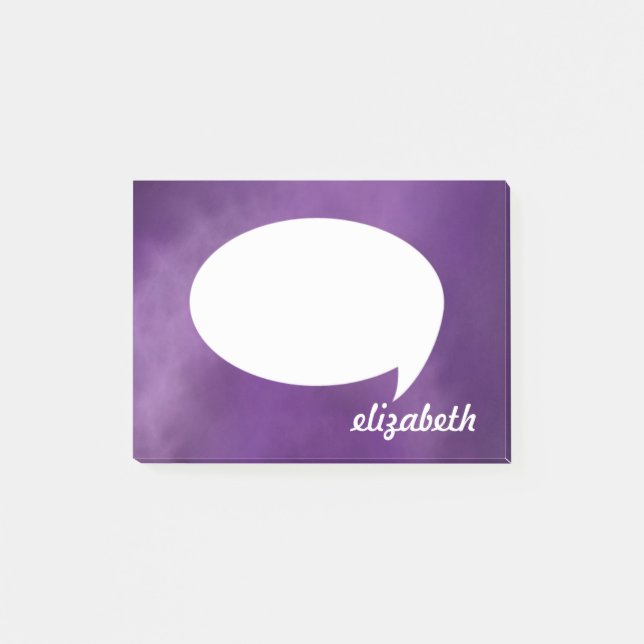 Personalised Name Blue Talk Bubble  Post-it Notes (Front)