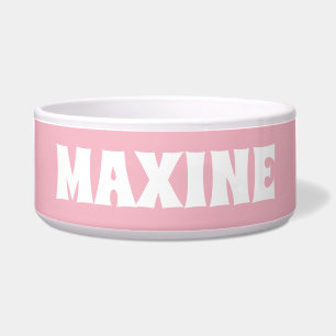 Personalised Name Blueish Teal  and White Dog Bowl