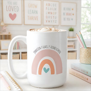 Personalised Name Boho Rainbow Homeschool Coffee Mug