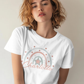 Personalised Name Boho Rainbow T-Shirt