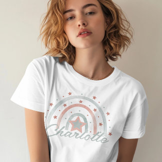 Personalised Name Boho Rainbow T-Shirt