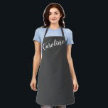 Personalised Name Bold Black Minimalist Modern Apron<br><div class="desc">Simple apron with modern and elegant personalised name design in black and white.</div>