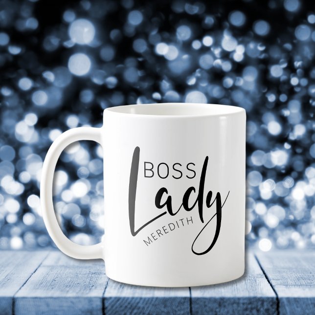 Personalised Name Boss Lady Logo Coffee Mug (Boss Lady Logo Personalized Name Coffee Mug)