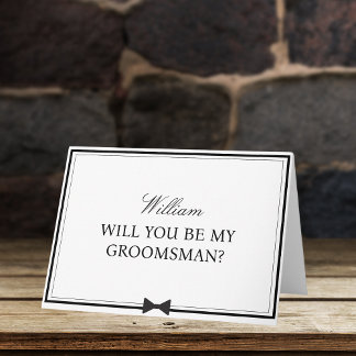Personalised Name Bowtie Groomsman Proposal Card