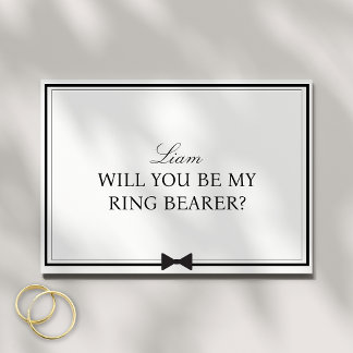 Personalised Name Bowtie Ring Bearer Proposal Card