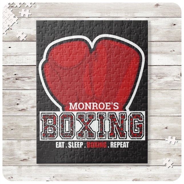 Personalised NAME Boxer Boxing Glove Prize Fighter Jigsaw Puzzle (Creator Uploaded)