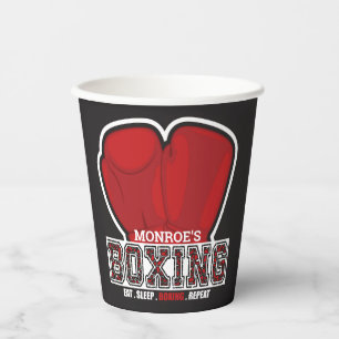 Personalised NAME Boxer Boxing Glove Prize Fighter Paper Cups