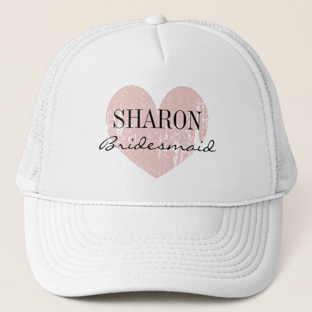 Personalised name bridesmaid hat for wedding party (Front)