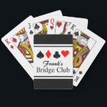 Personalised name bridge playing cards<br><div class="desc">Personalised name bridge playing cards. Cool gift for men who love playing bridge and other card games. Four suits design with custom name bridge club. Also available for poker. Personalise for dad,  uncle,  brother,  son,  grandpa etc.</div>