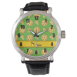 Personalised name bright green pizzas watch