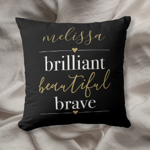 Personalised Name Brilliant Beautiful Brave Cushion