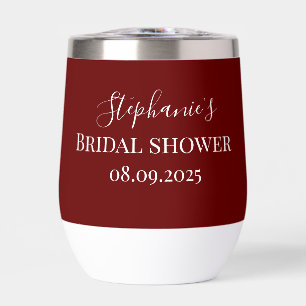 Personalised Name Burgundy Script Monogram