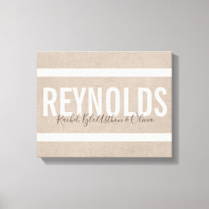 Personalised Name Burlap Canvas Print