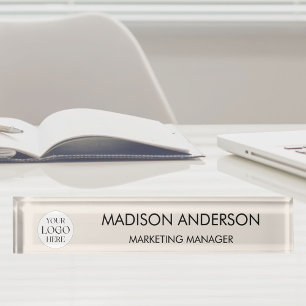 Personalised Name Business Logo Modern Template Nameplate