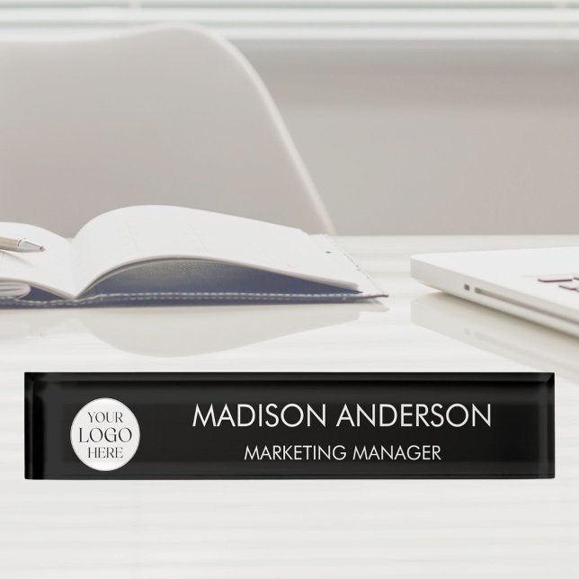 Personalised Name Business Logo Modern Template Nameplate (In situ)