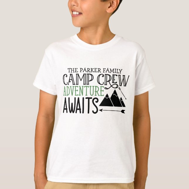 Personalised NAME Cabin Camping Adventure T-Shirt (Front)