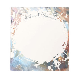Personalised Name Calligraphy Watercolor Autumn Notepad