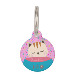 Personalised Name Candy Sprinkles Cat Pet Tag