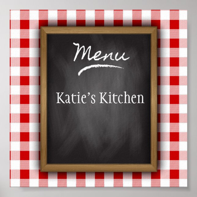 Personalised Name Chalkboard Kitchen Art Poster (Front)
