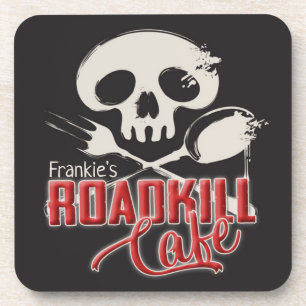 Personalised NAME Cheeky Roadkill Cafe Diner Coaster