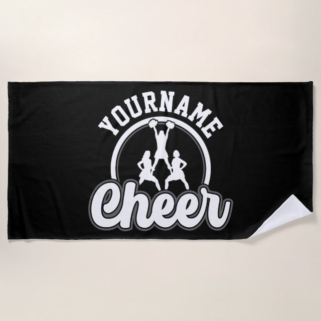 Personalised NAME Cheer Team Varsity Cheerleader Beach Towel (Front)
