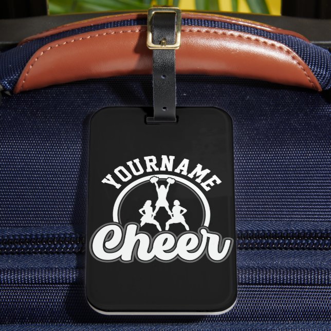 Personalised NAME Cheer Team Varsity Cheerleader Luggage Tag (Front Insitu 2)