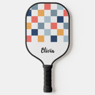 Personalised Name Chequered Pattern Pickleball Paddle
