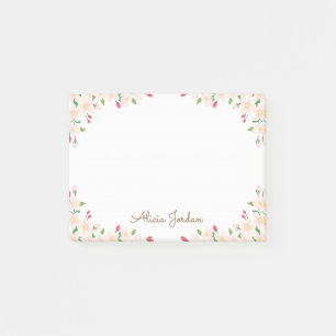 Personalised Name Cherry Blossom 4x3 Post it Notes
