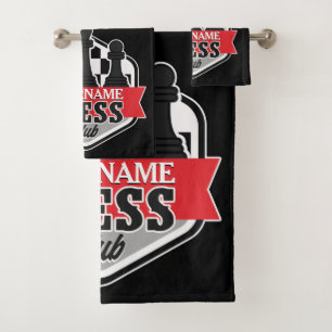 Personalised NAME Chess Player Club Checkmate Bath Towel Set