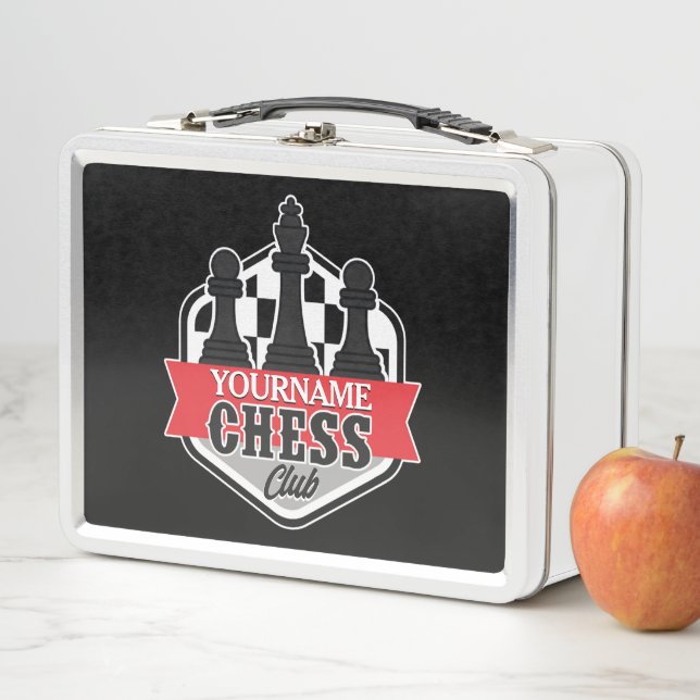 Personalised NAME Chess Player Club Checkmate  Metal Lunch Box (In Situ)