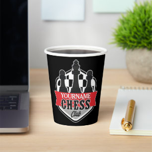 Personalised NAME Chess Player Club Checkmate  Paper Cups
