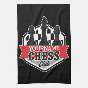 Personalised NAME Chess Player Club Checkmate  Tea Towel