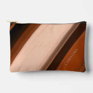 Personalised Name Chocolate Toffee Taupe  Accessory Pouch