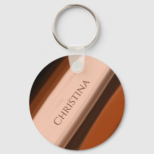 Personalised Name Chocolate Toffee Taupe  Key Ring