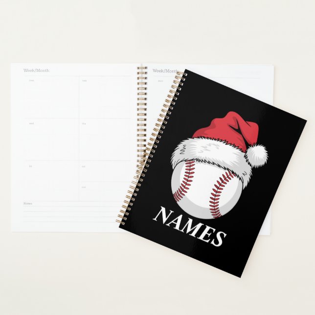 Personalised Name Christmas Baseball Santa Hat Planner (Display)
