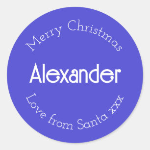 Personalised Name Christmas Gift Tag Blue