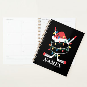 Personalised Name Christmas Hockey Xmas Santa Hat Planner