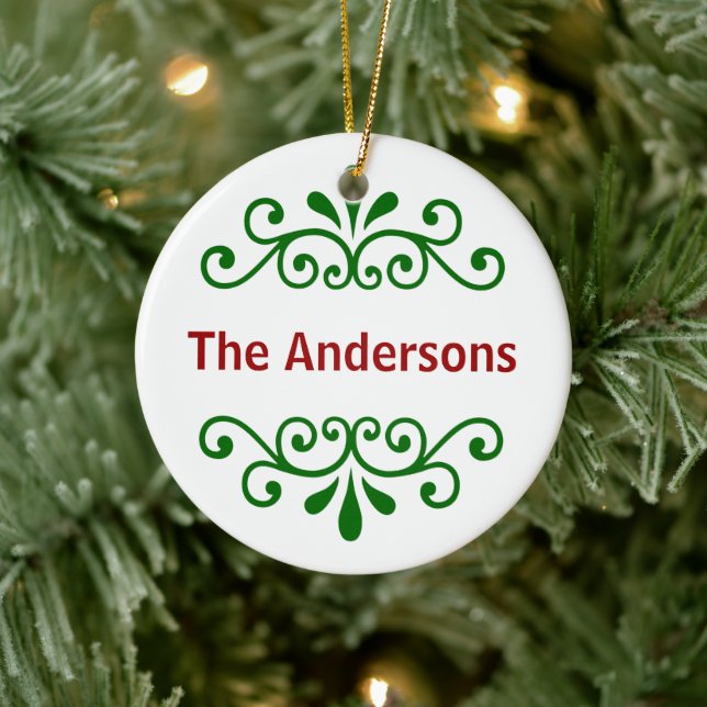 Personalised Name Christmas Ornament in Green (Tree)