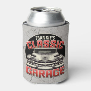 Personalised NAME Classic Car Garage Custom Shop Can Cooler