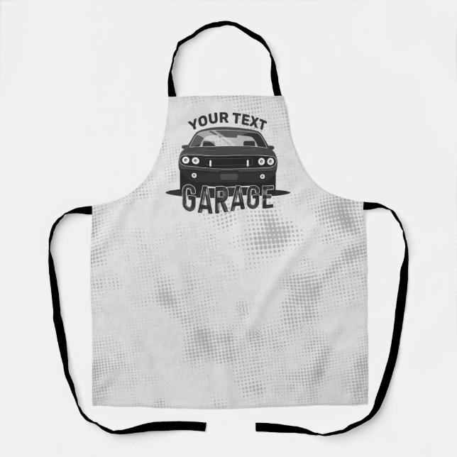 Personalised NAME Classic Muscle Car Garage Retro Apron (Front)