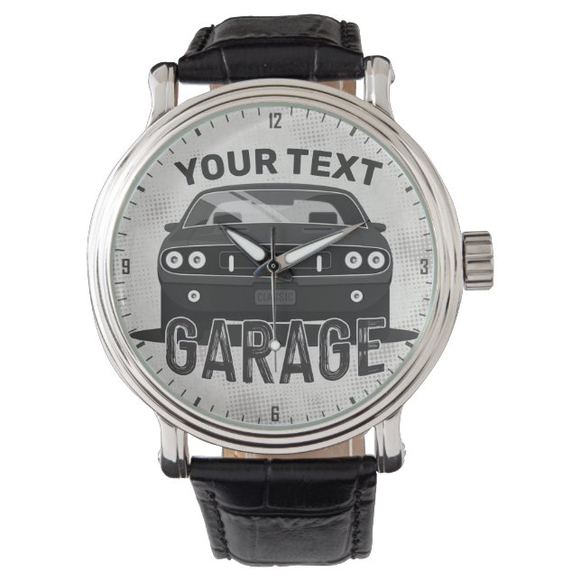 Personalised NAME Classic Muscle Car Garage Retro Watch (Front)