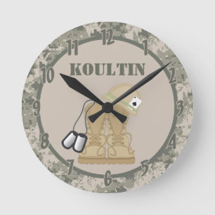 Personalised Name Clock ARMY ACU Camoflauge Camo