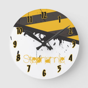 Personalised Name Clock Bio Hazard Caution Tape
