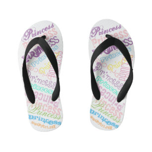 Personalised Name Collage Gift Wrap Pastel Colours Kid's Jandals
