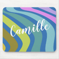 Personalised Name Colourful Retro Geometric Wavy