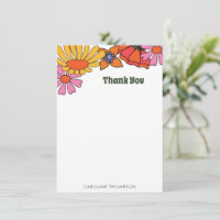 Personalised Name Colourful Retro Groovy Floral Mo