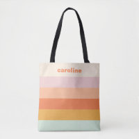 Personalised Name Colourful Stripes Retro Pastel